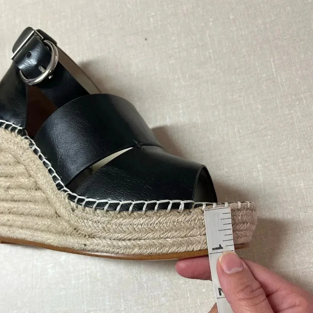Zara basic black Alpargatas platforms sandals Size 37 - Picture 10 of 10